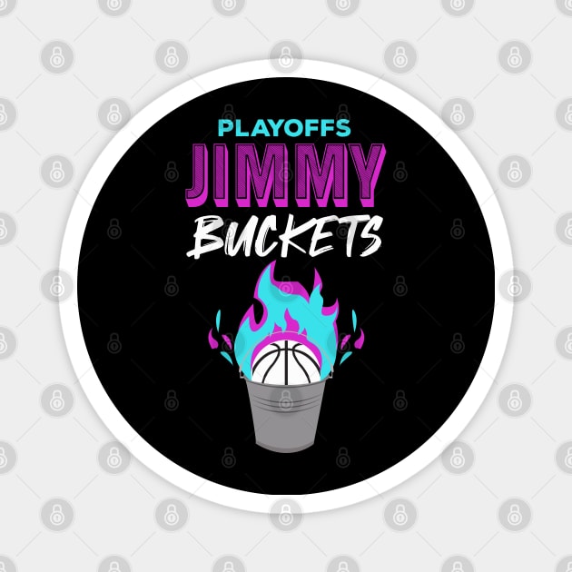 Playoffs Jimmy Buckets purple teal flame Magnet by HCreatives